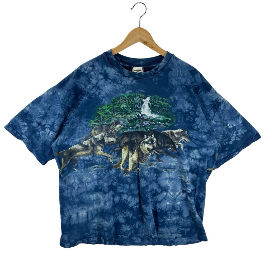 Vintage Rainforest Cafe Wolf Nature Graphic Tee Size XXL Front & Back Graphics